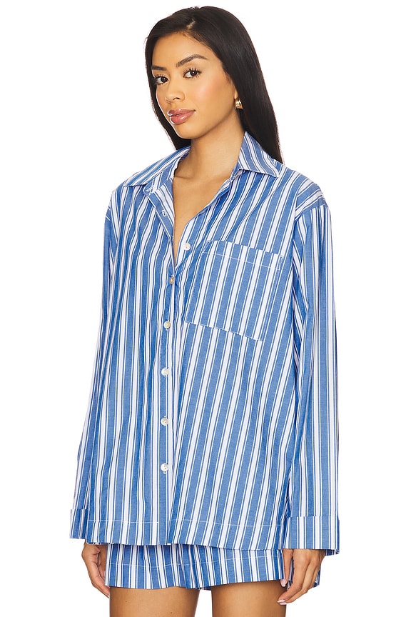 view 2 of 5 BRAXTON ボタンダウン in Coastal Blue Stripe