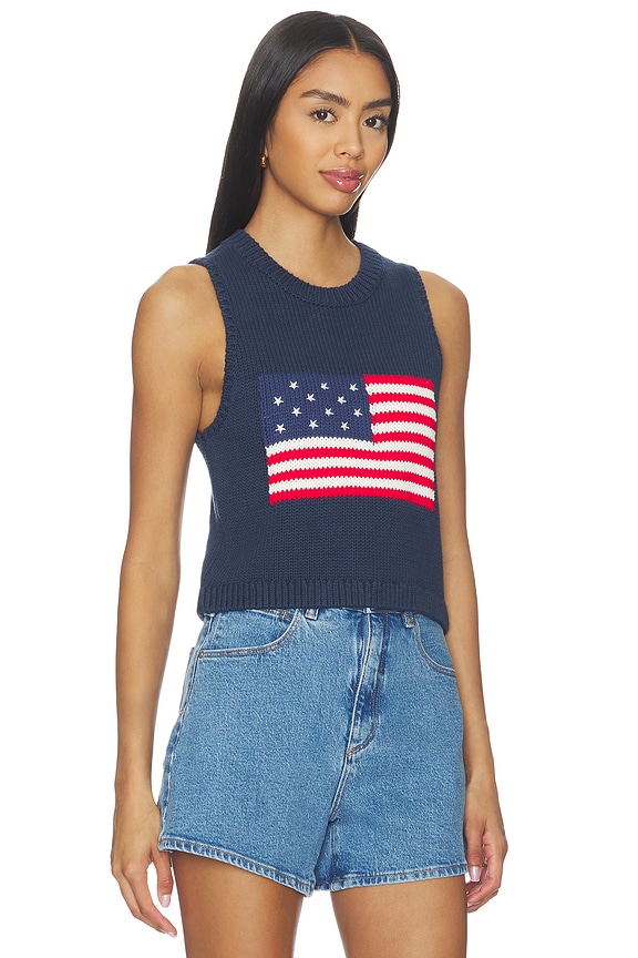 view 2 of 4 Milo Tank in Navy Flag Knit