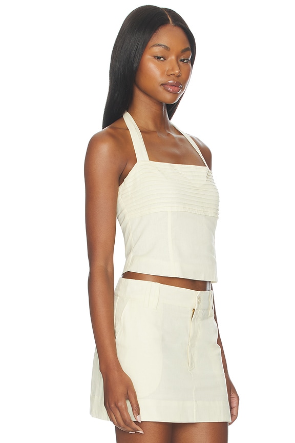 view 2 of 4 Hayden Halter Top in Buttercream Linen