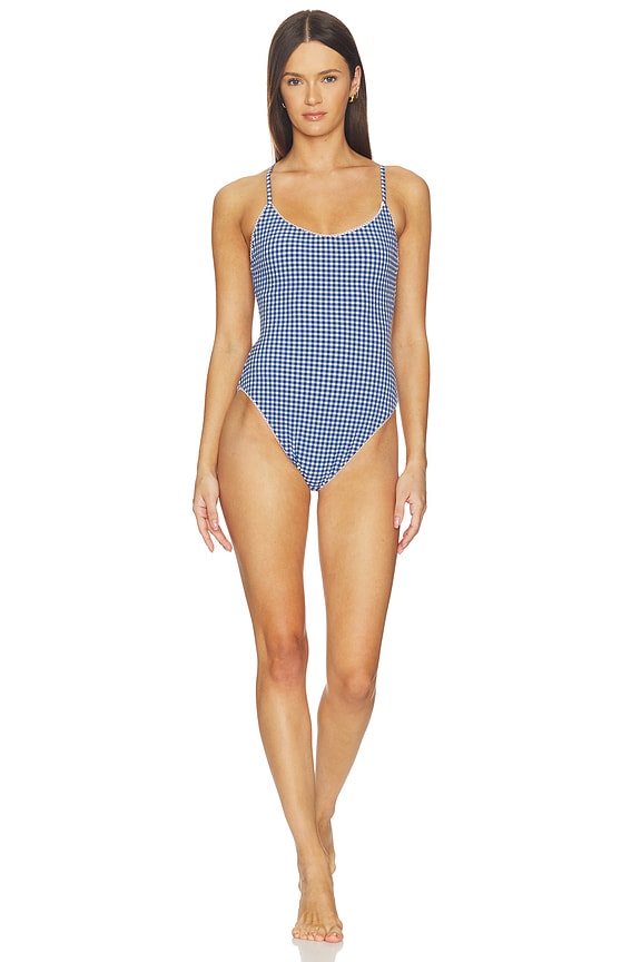 view 1 of 4 MAILLOT DE BAIN 1 PIÈCE POSITANO in Blueberry Gingham