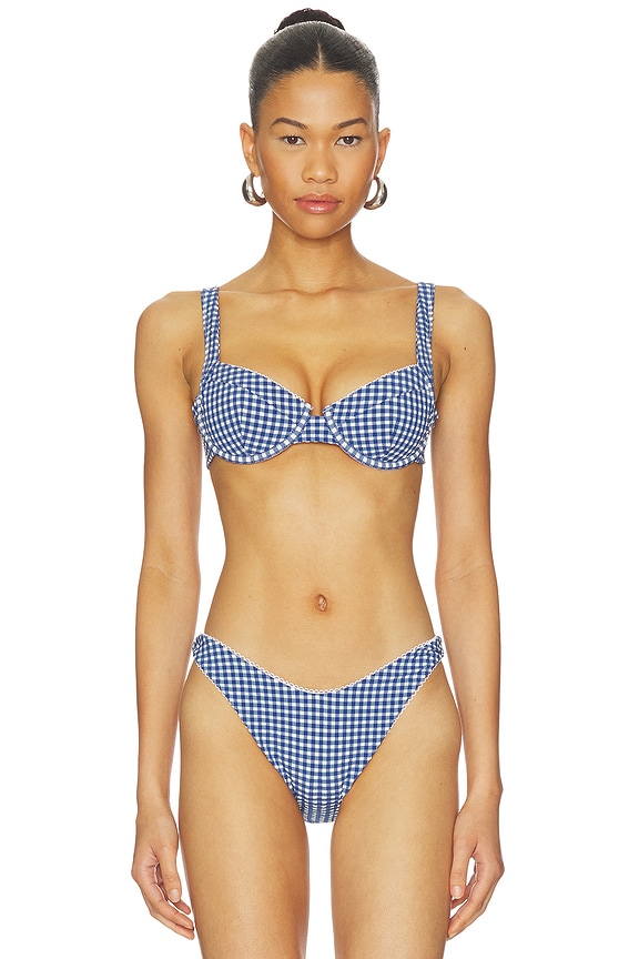 view 1 of 5 HAUT DE MAILLOT DE BAIN MONTAUK in Blueberry Gingham