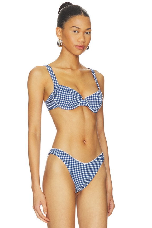 view 2 of 5 HAUT DE MAILLOT DE BAIN MONTAUK in Blueberry Gingham