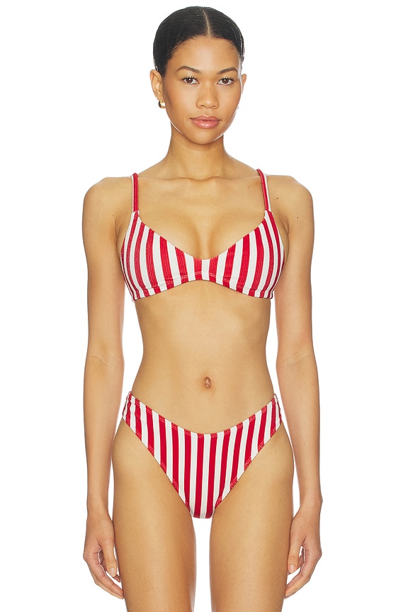 view 1 of 5 BAÑO MARITIME in Red Stripe Contour Scrunch