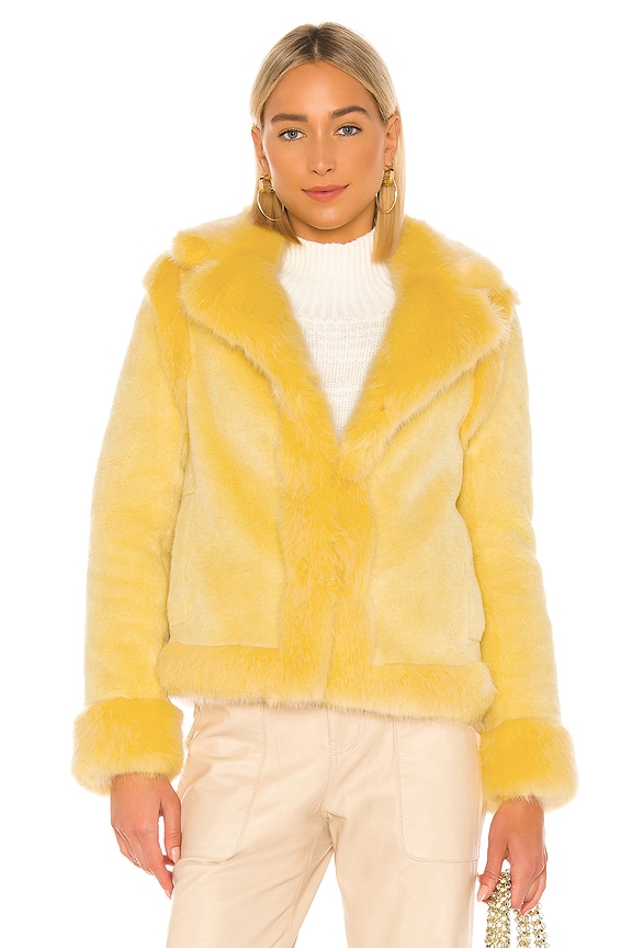 view 2 of 5 Coronis Faux Fur Jacket in Pale Banana