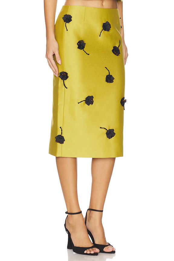 view 2 of 6 Back Slit Straight Skirt in Olive