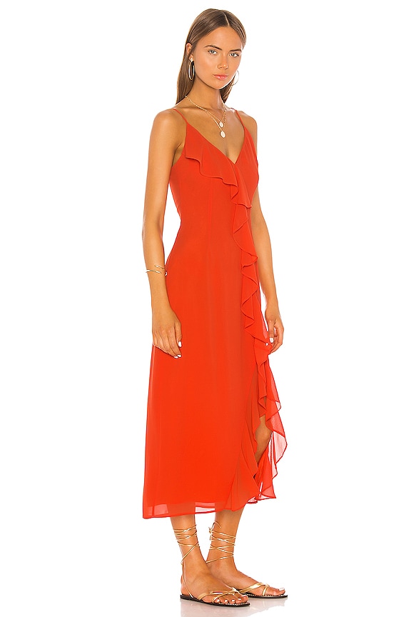 view 2 of 4 ROBE MI-LONGUE GRACE in Blood Orange