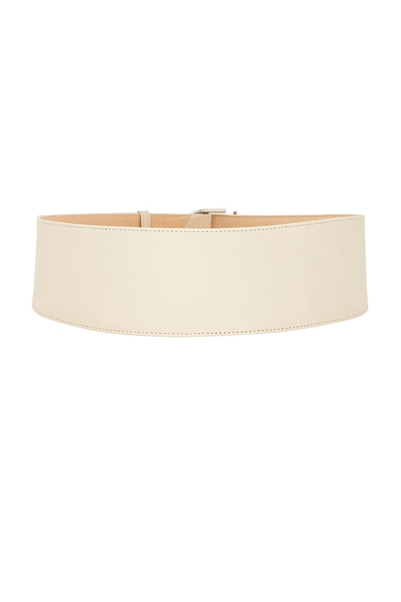 view 2 of 3 Rocco Wide Leather Belt in Cream