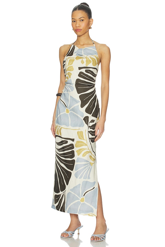 view 2 of 3 Lola Pleated Midi Dress in Fiorello Verde