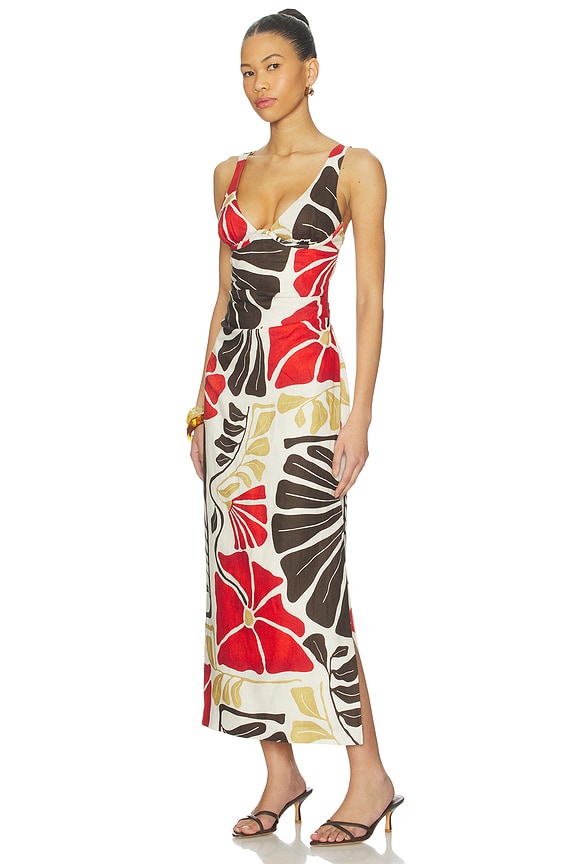 view 2 of 3 Julietta Balconette Midi Dress in Fiorello Rosso