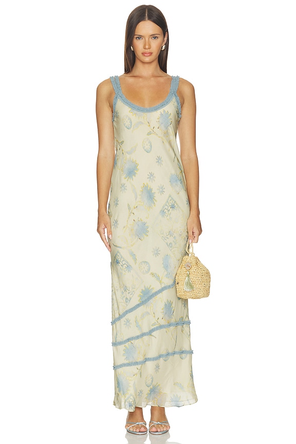 view 1 of 3 Cecile Ruffle Slip Dress in Eira Butter