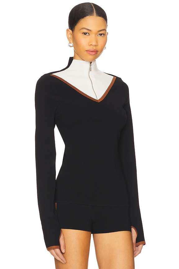 view 2 of 4 Sebastiano Zip Top in Black Splice