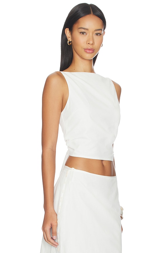 view 2 of 4 Elysee Open Back Top in Natural