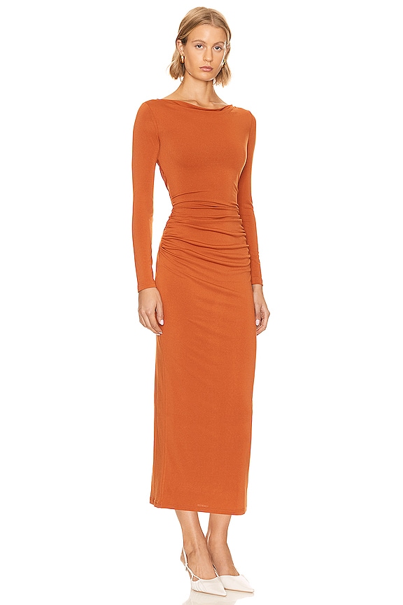 view 2 of 3 ROBE MI-LONGUE POSIE in Rust