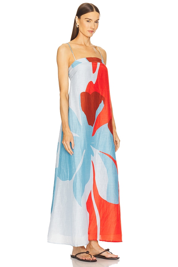 view 2 of 3 Edith Dress in Crimson Stencil