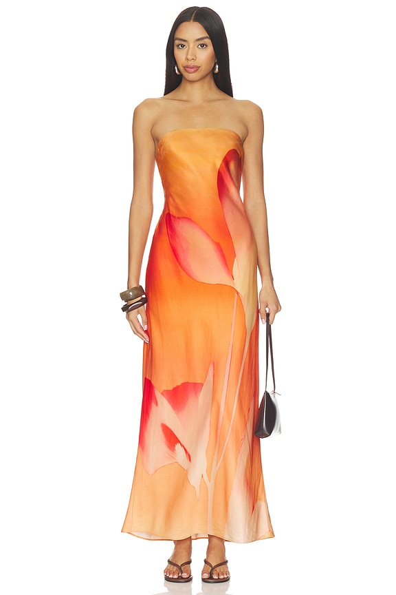 view 1 of 3 ROBE BUSTIER MORA in Mimosa Floral