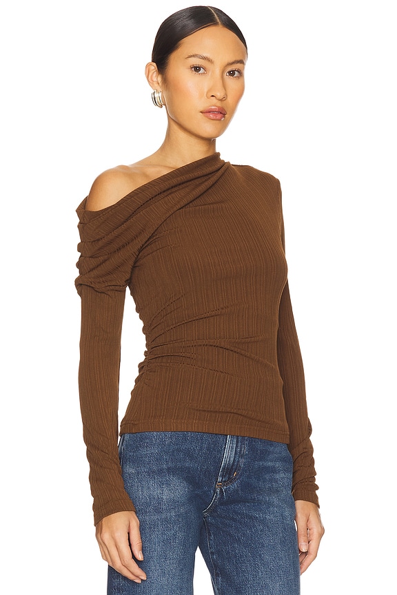view 2 of 5 Coralie Long Sleeve Top in Chocolate