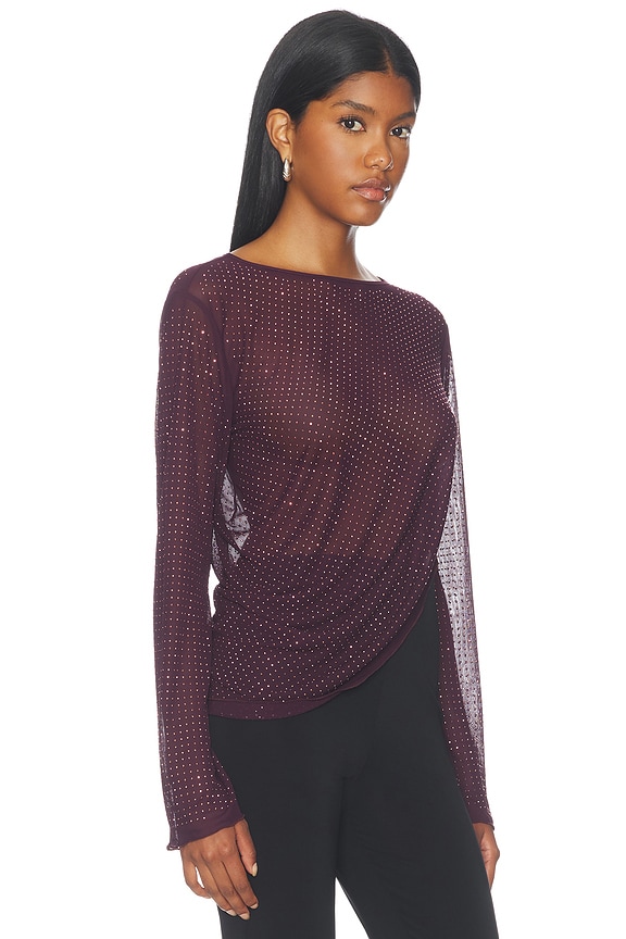 view 2 of 6 Harriett Long Sleeve Top in Eggplant