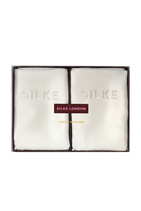 view 2 of 3 Queen Silk Pillowcase Duo in White
