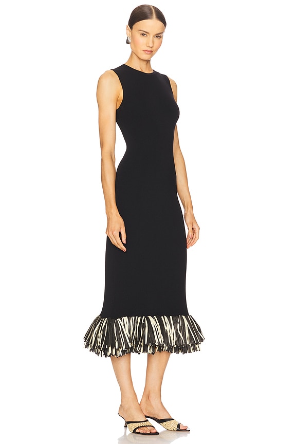 view 2 of 3 Boa Knit Raffia Dress in Black