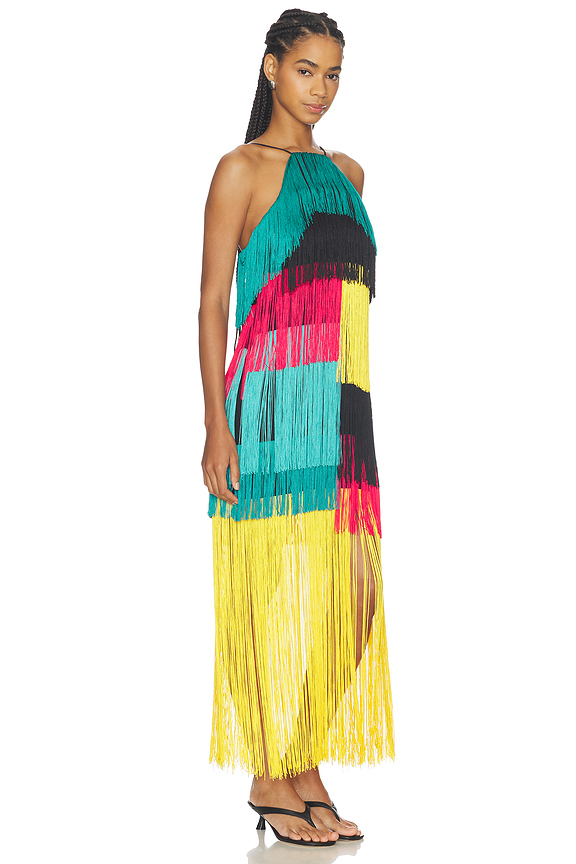 view 2 of 4 VESTIDO DREA FRINGE in Vibrant Multi Fringe