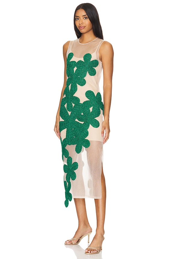 view 2 of 4 Hibiscus Crochet Dress in Gummy Green