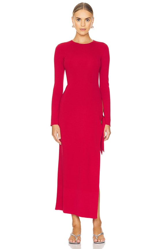 view 2 of 5 Junjo Long Sleeve Knit Dress in Sangria