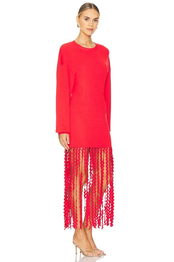 view 2 of 4 Wallis Knit Fringe Dress in Cherry Red
