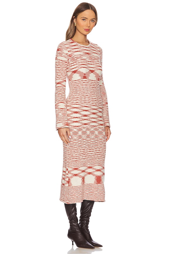 view 2 of 3 Axon Knit Dress in Rust & Rice Flour Multi