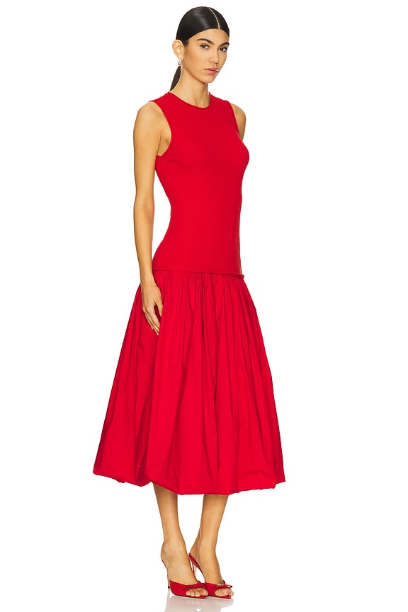 view 2 of 3 Yanez Poplin Combo Dress in Cherry Red