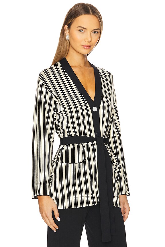 view 2 of 5 GILET MAX in Black/rice Flour Stripe