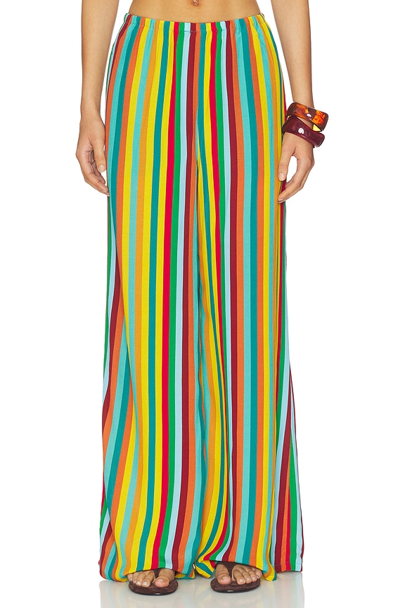 view 2 of 7 Nella Crepe Wide Leg Pant in Vibrant Multi Stripe