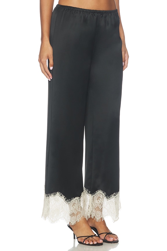 view 2 of 6 PANTALÓN NELLA SATIN LACE  in Black & Bone