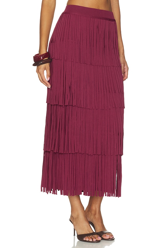 view 2 of 6 JUPE ZA ZA KNIT FRINGE  in Pomegranate