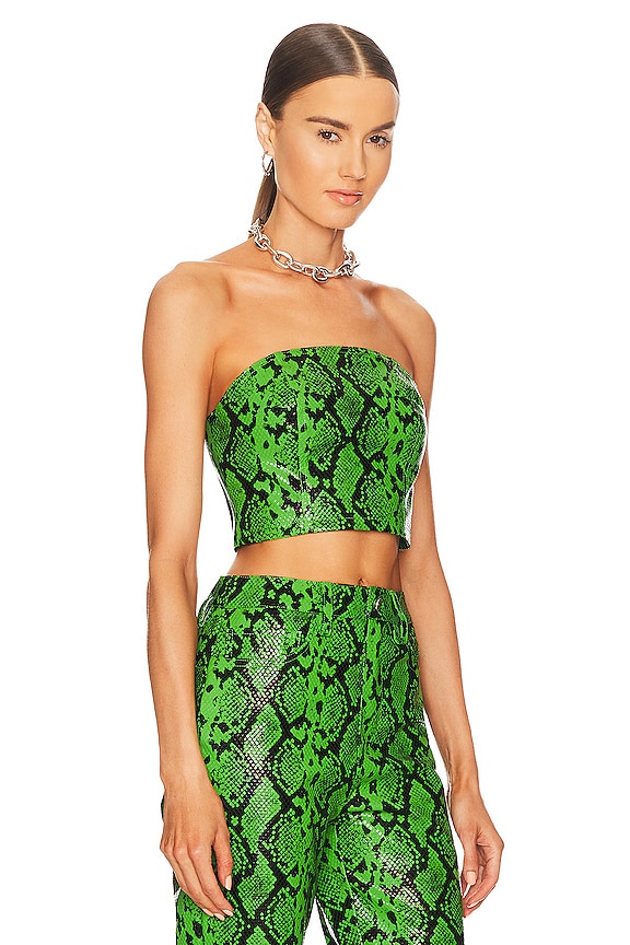 view 2 of 4 TWISTER FAUX LEATHER トップ in Grass Green