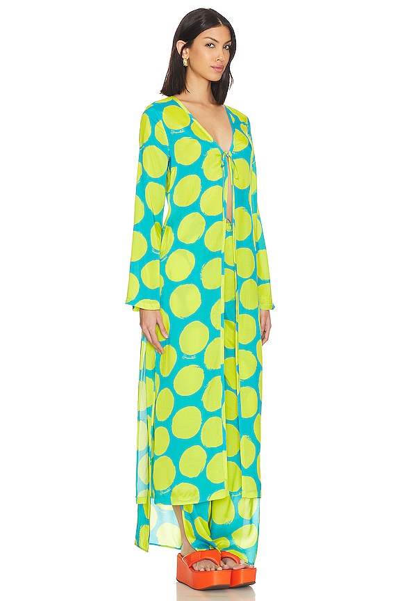 view 2 of 4 Valley Coverup in Suburban Blue & Valley Green Dot Print
