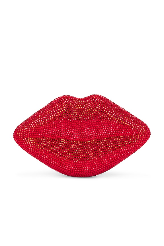 view 2 of 7 Crystal Lip Clutch in Lucky Red