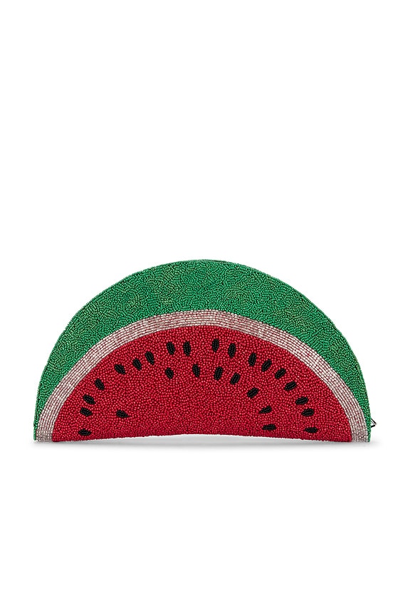 view 2 of 4 Beaded Lune Clutch in Watermelon