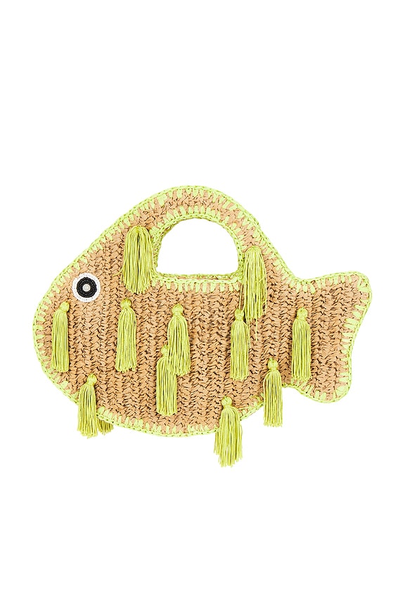 view 2 of 4 BOLSO CON ASA SUPERIOR TASSEL FISH in Natural & Lime