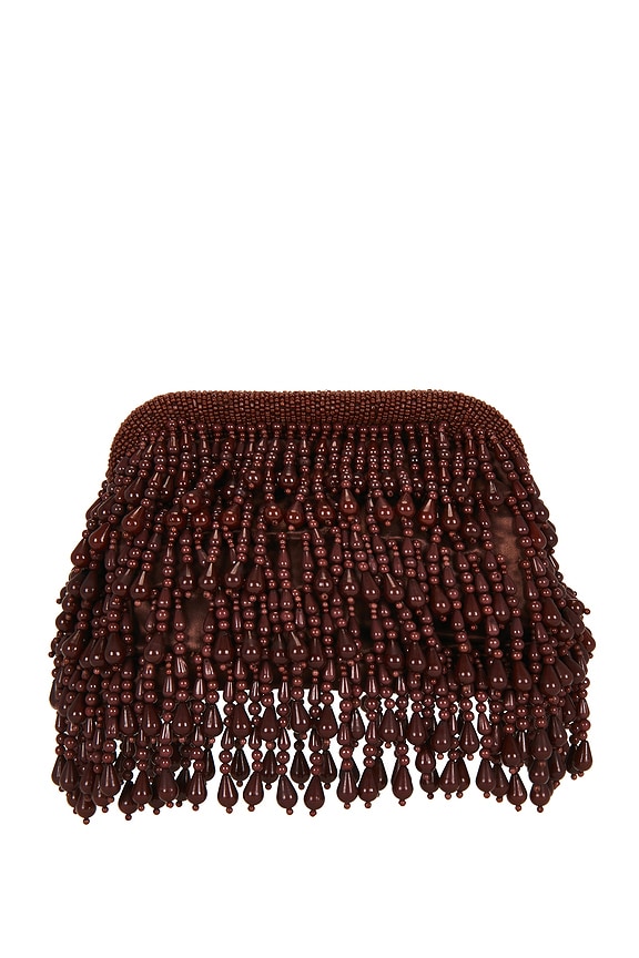 view 2 of 4 Beaded Drop Clutch in Chocolate