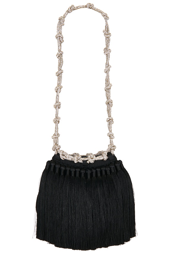 view 2 of 6 TASSEL EVENING KNOTTY BAG in Black
