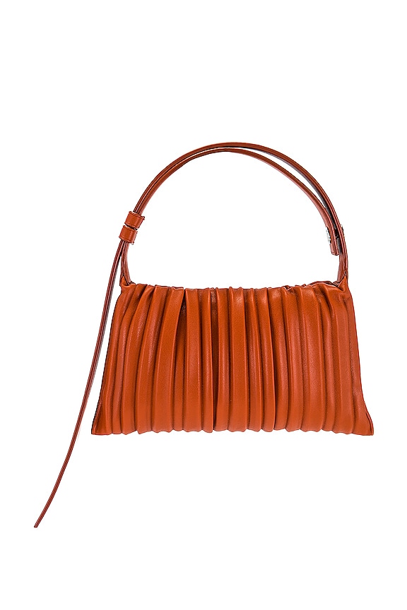 view 2 of 4 BOLSO MINI PUFFIN in Sepia Brown Pleated