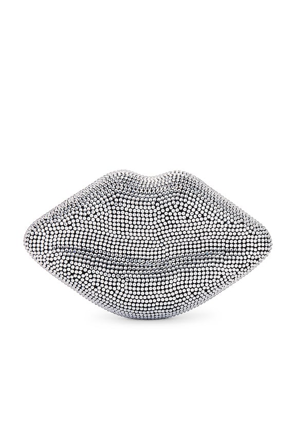view 2 of 5 Crystal Lip Clutch in Black & Clear