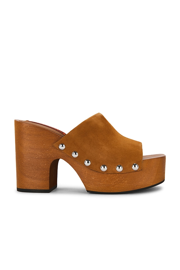 view 1 of 5 Suede Sol Wood Sandal in Tobacco