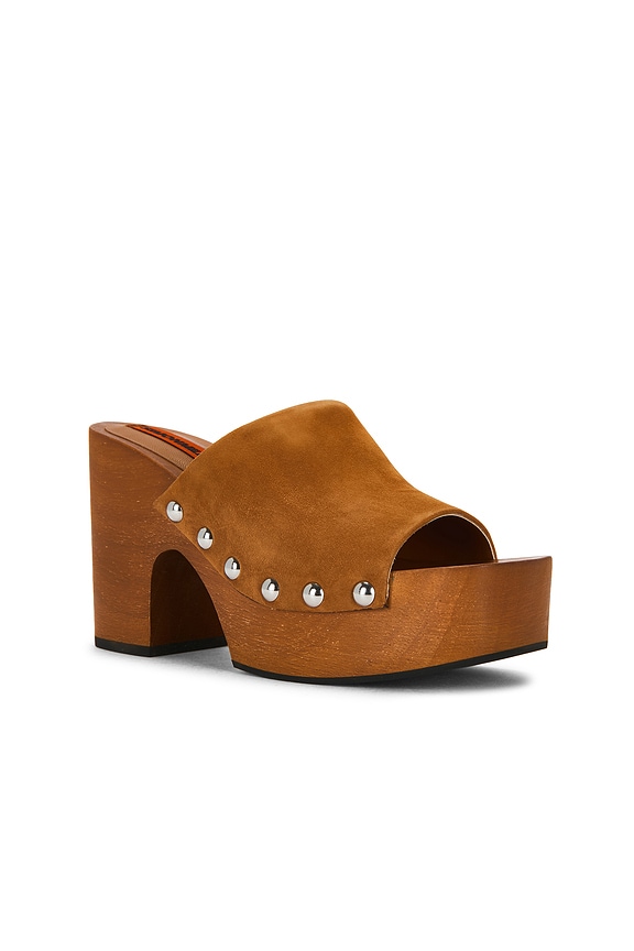 view 2 of 5 Suede Sol Wood Sandal in Tobacco