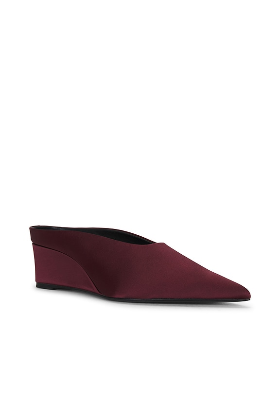 view 2 of 5 Satin Pointed Gala Wedge Pump in Bordeaux