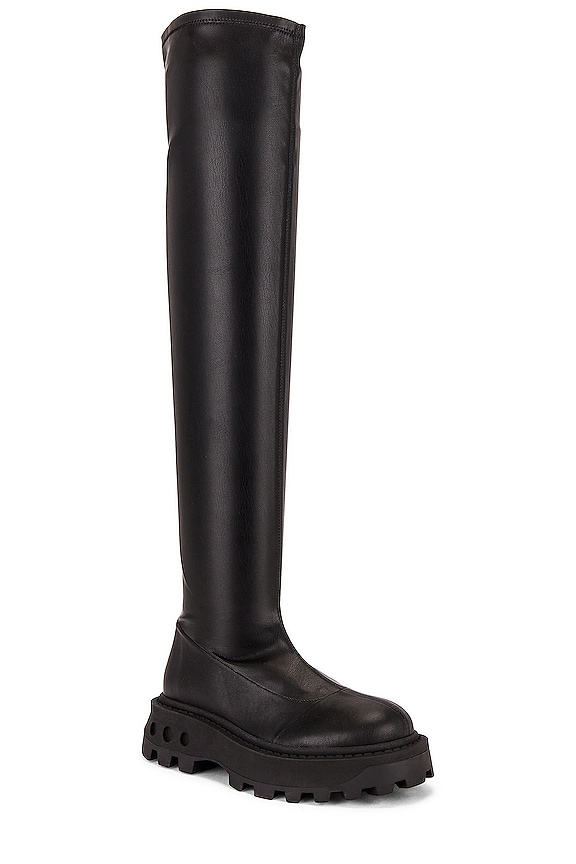view 2 of 5 Vegan Leather Tall Scrambler Boot in Black
