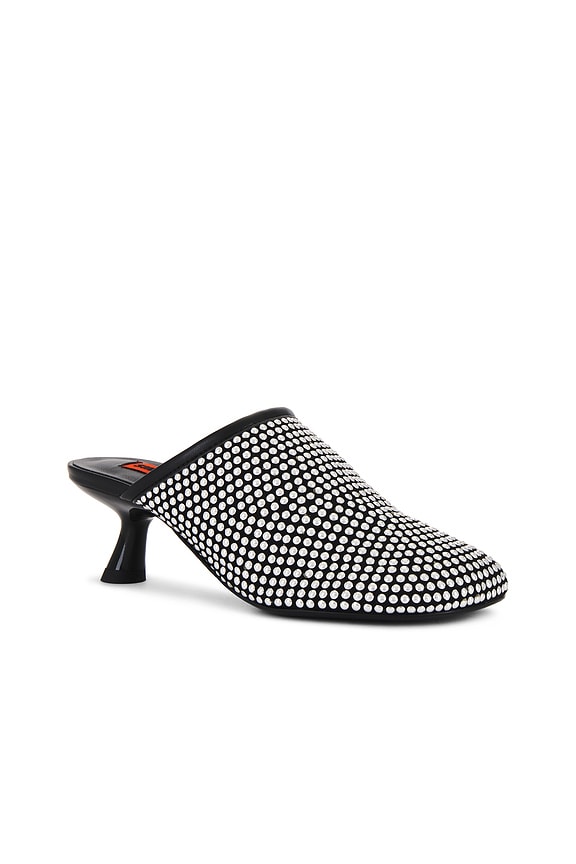 view 2 of 5 Nailhead Beep Mule in Black & Silver