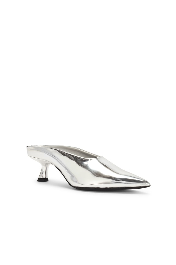 view 2 of 5 Chrome Pointed Gala Mule in Silver