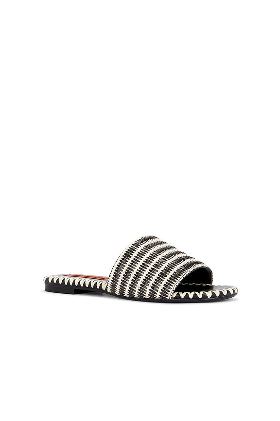 view 2 of 5 Stripe Salerno Sandal in Black & Natural Stripe