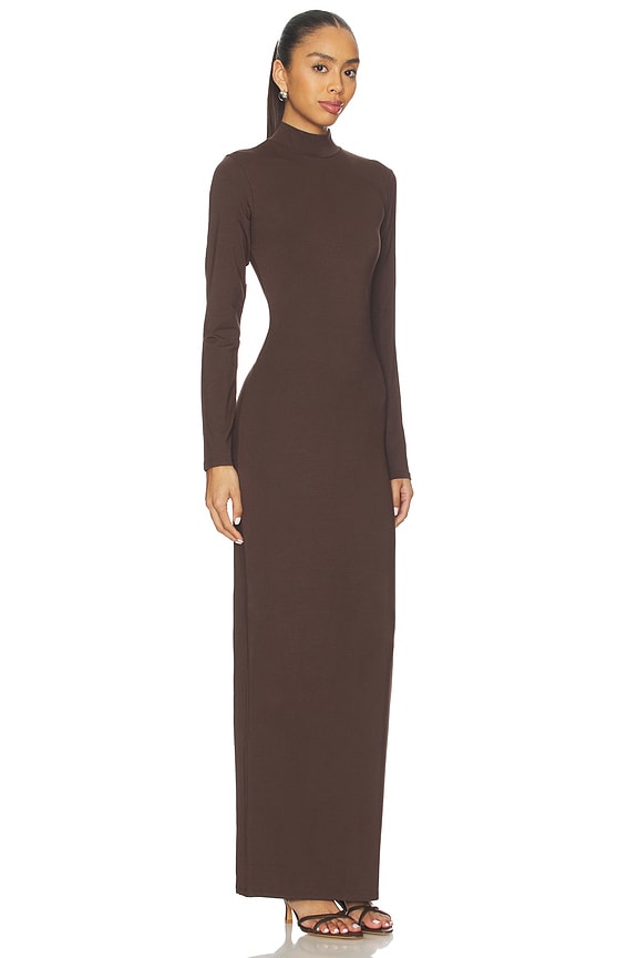 view 2 of 3 Smooth Layers Turtleneck Dress in Espresso